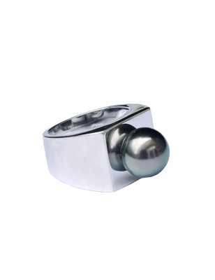 Chevalière homme argent perle de Tahiti prix