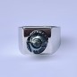 Tahitian Pearl Rhodium Silver Pearl Man Signet Ring