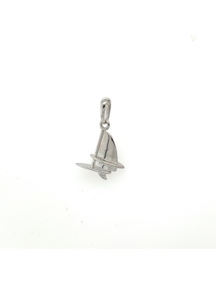 sailboat pendant in rhodium-plated sterling silver price - sailing boat pendant