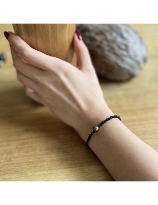 Armband mit tahitischer Perle aus Mordoré, 7,53 mm