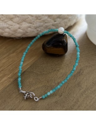 Bracelet amazonite et perle d'eau douce
