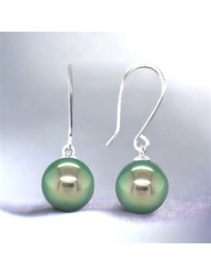 Tahitian pearl silver earrings