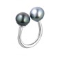 Toi et Moi Tahitian Pearl Sterling Silver Ring
