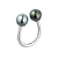 Toi et Moi Tahitian Pearl Sterling Silver Ring