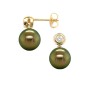 Evana - Tahitian pearls diamonds 18K yellow gold earrings