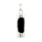 Equilibrium Tiki Pendant - Rhodium Silver - Onyx