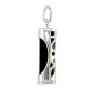 Equilibrium Tiki Pendant - Rhodium Silver - Onyx