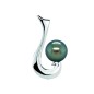Hook - Tahitian Pearl Rhodium Silver Fishhook Shaped Man Pendant