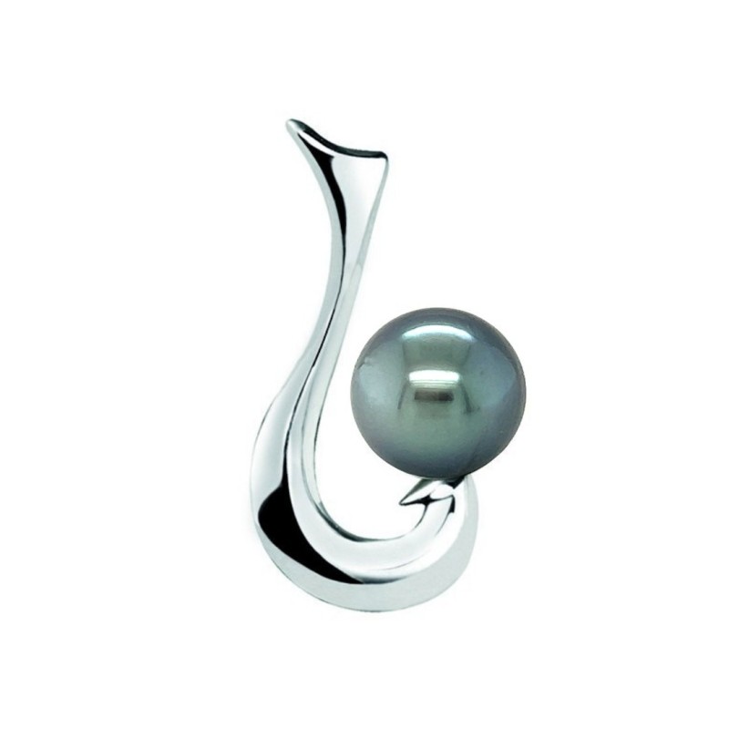 Hook - Pendente Uomo Amo in Argento Rodio e Perla di Tahiti