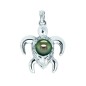 Maui - Pendentif Tortue Perle de Tahiti - 9/10mm - Argent Rhodié