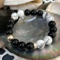 Bracelet Perle de Tahiti - Obsidiennes - Howlites