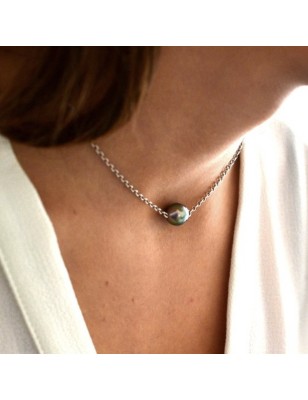 Clea – Collana solitario con perla di Tahiti in argento 925