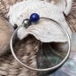 Pulsera de plata de ley con lapislázuli y perla rosa de Tahití