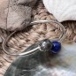 Pulsera de plata de ley con lapislázuli y perla rosa de Tahití