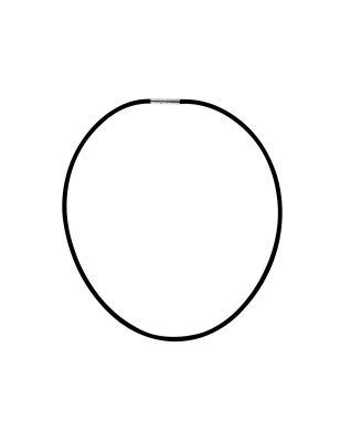 メンズチョーカー - ブラックラバー - 2mm