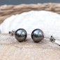 Pendientes de perla azul de Tahití