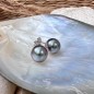 Pendientes de perla azul de Tahití
