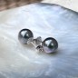 Boucles d'Oreilles Perles de Tahiti Bleues