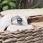Anillo de plata de ley 925 con perla ultramarina de Tahití, 11,00 mm