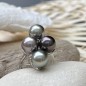 Harmonie - Bague Argent Rhodié 4 Perles de Tahiti