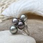 Harmonie - Bague Argent Rhodié 4 Perles de Tahiti