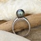 Bague en Argent 925 Perle de Tahiti Blue Pink 10,52mm