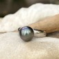 Ring aus 925er Sterlingsilber mit blau-rosa Tahitiperle, 10,52 mm