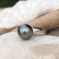 Blue Pink 10,52mm Tahitian Pearl Sterling Silver Ring