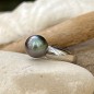 Blue Pink 10,52mm Tahitian Pearl Sterling Silver Ring