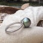 Anello argento 925/00 Perla di Tahiti blue pacific sunset