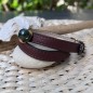 Bracciale Argento e Pelle Marrone Perla di Tahiti Verde