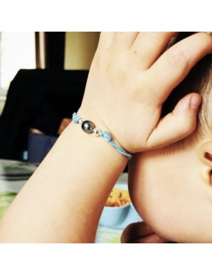 Testimonianze dei bambini - Braccialetto in cotone con perle di Tahiti