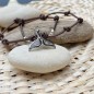 Ari - Leather Necklace Tahitian Nacre Dolphin Tail