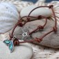 Anui - Leather necklace Abalone Nacre Dolphin Tail