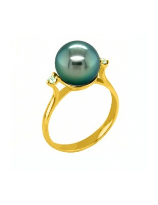 real Tahitian pearl 18k gold ring price - tahitian jewerly - tahitian jewerly stores