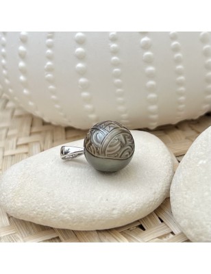 Pendentif grosse perle de Tahiti gravée