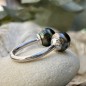 Sunset - Toi et Moi Tahitian Pearl Blue and Peacock Ring