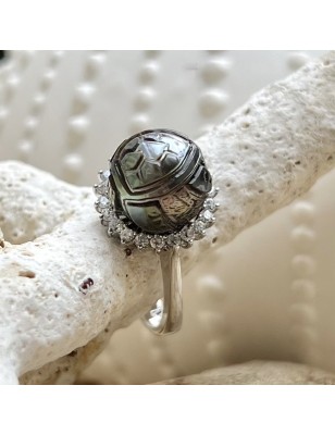 tahitian jewel - tahitian pearl ring - tahitian pearl woman ring