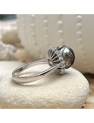 prix bague marquise perle Tahiti gravure tortue