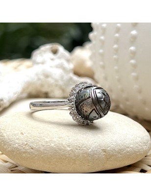 Cassius - Кольцо с гравированной таитянской жемчужиной