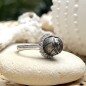 Cassius - Engraved Tahitian Pearl Silver Ring