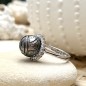 Cassius - Engraved Tahitian Pearl Silver Ring