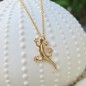 Gecko gold plated silver pendant