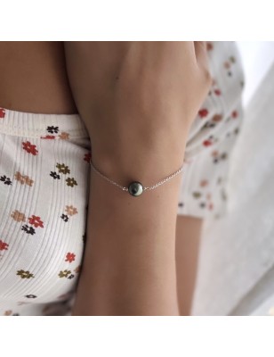 Etoile - Tahitian pearl white 18K gold bracelet