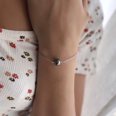 Etoile - Tahitian pearl white 18K gold bracelet