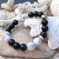 Obsidian, Howlite and Tahitian Pearl Bracelet