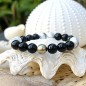Bracelet Perle de Tahiti - Obsidiennes - Howlites