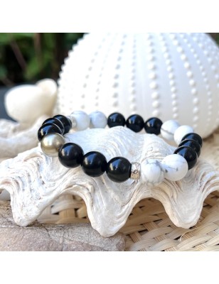 prix bracelet homme perle de Tahiti signification obsidienne