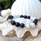 Bracelet Perle de Tahiti - Obsidiennes - Howlites