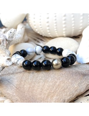 prix bracelet homme perle de Tahiti signification obsidienne